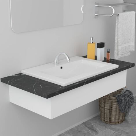Lavabo encastré 61 x 39,5 x 18,5 cm Céramique Blanc vidaXL