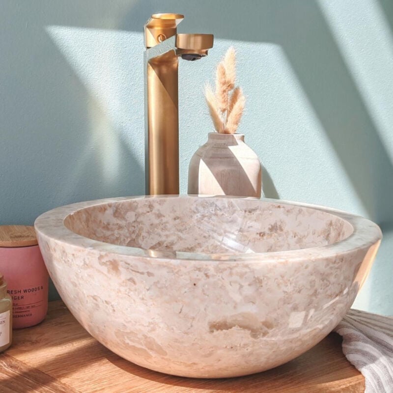 

Wanda Collection - Lavabo sobre encimera Barcelona de mármol color crema 30 cm