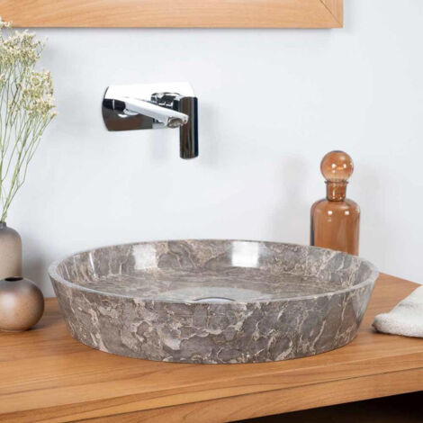 lavabo encimera de mármol para cuarto de baño Malo gris 45 cm
