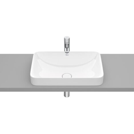 LAVABO ENCIMERA FINECERAMIC CUADRADO 550X370X75 BLANCO