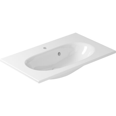 Lavabo Ergo sospeso/soprapiano cm. 75x45 bianco lucido di