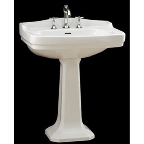 Lavabo Ethos sospeso/su colonna cm. 71x58 tre fori bianco lucido