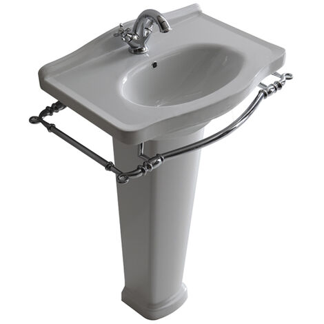 Lavabo Ethos sospeso/su colonna o su mobile cm. 65x44 monoforo