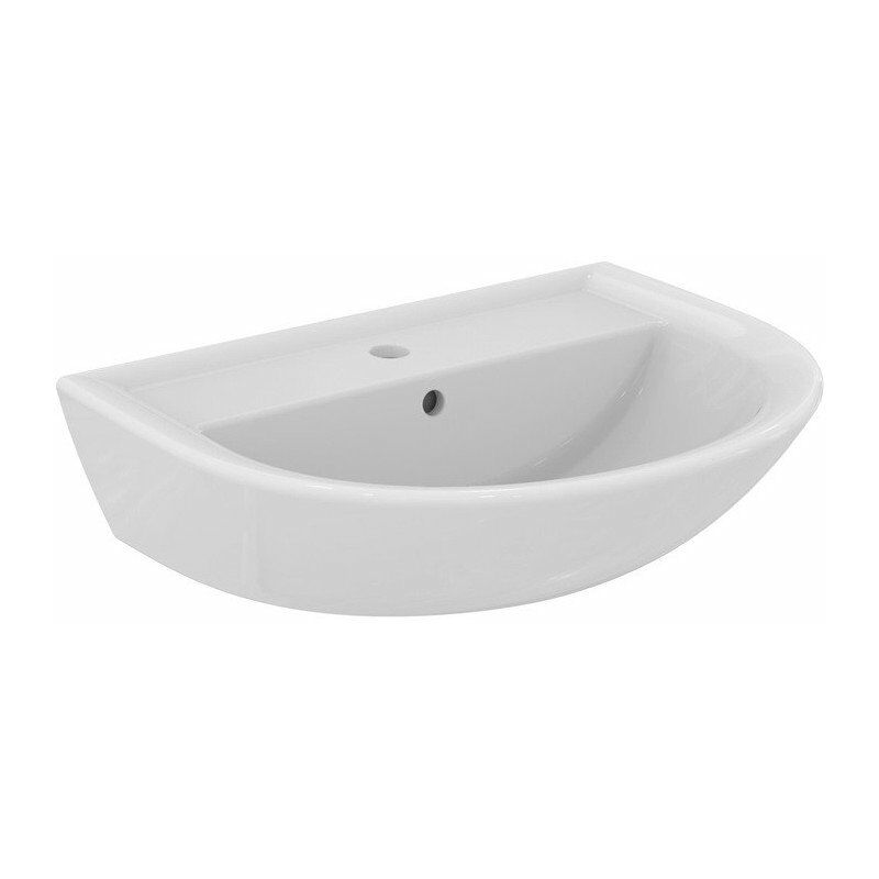 

Lavabo EUROVIT 1 orificio para grifería, con rebosadero, 600 x 470 x 17 blanco IDEAL STANDARD