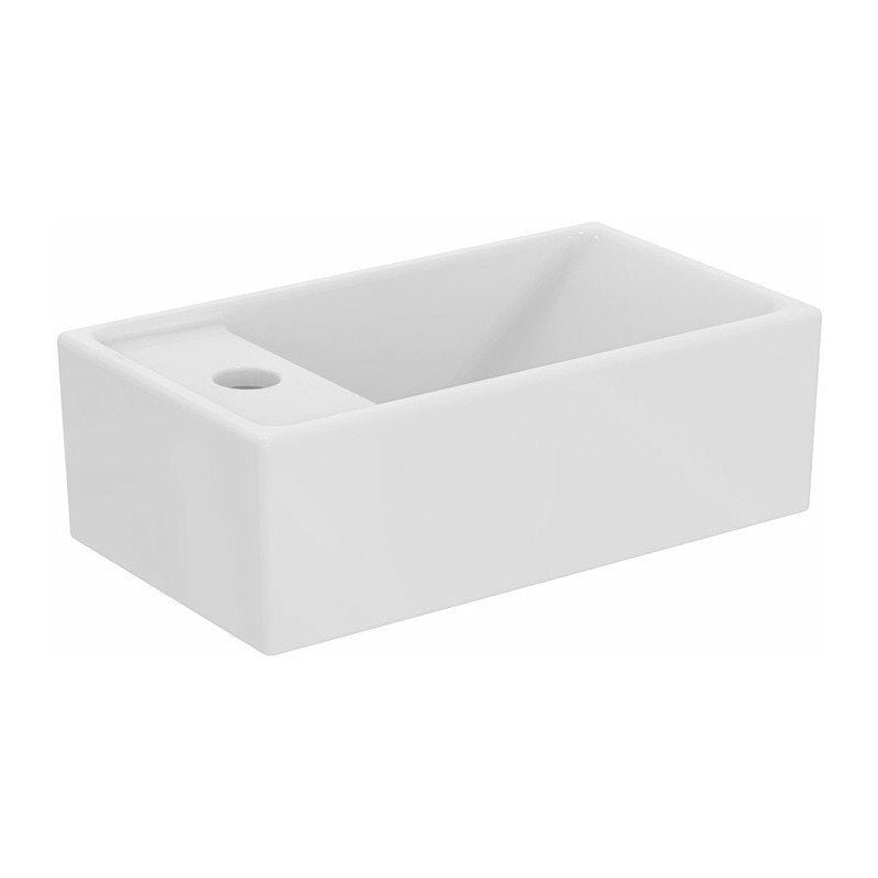 

Lavabo EUROVIT + 370x210x120mm blanco 1 orificio para grifería, con rebosadero, balda a la izquierda IDEAL STANDARD