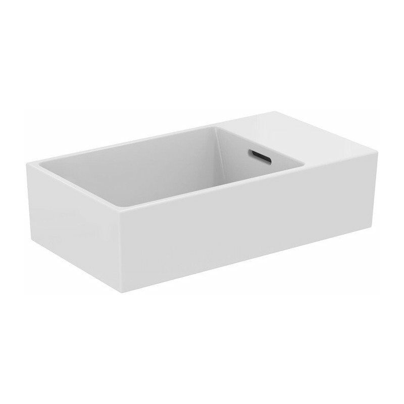 

Lavabo EXTRA 450x250x150mm blanco sin orificio para grifería, con rebosadero, balda a la derecha IDEAL STANDARD
