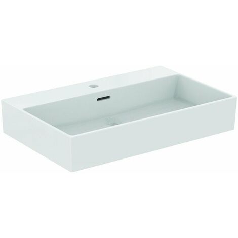 Lavabo EXTRA 700x450x150mm bianco con rubinetteria IdealPlus 1 foro, con troppopieno IDEAL STANDARD