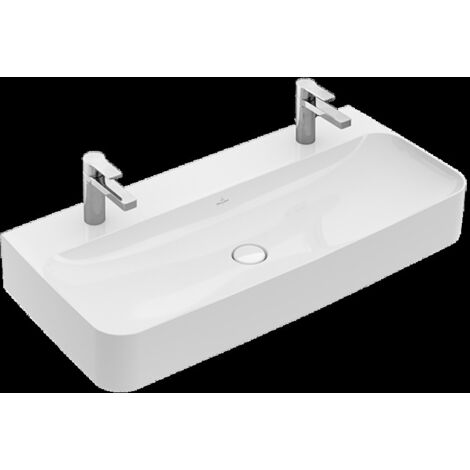 Lavabo Finion de Villeroy &amp Boch, sin rebosadero, 2 agujeros