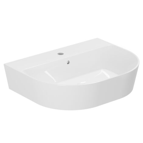 Lavabo Forma appoggio 65x50 monoforo tondo in ceramica bianco