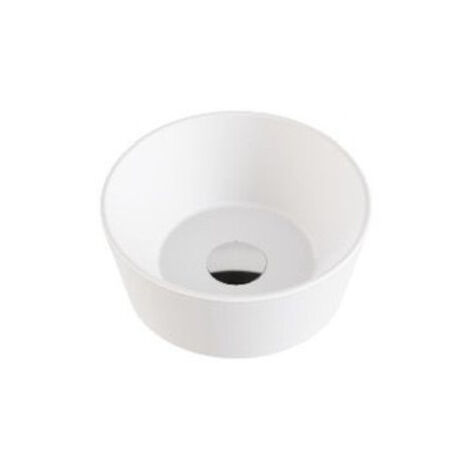 Lavabo Forma appoggio salvaspazio 35x35 tondo in ceramica bianco