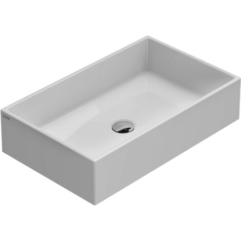 Lavabo Forty3 appoggio cm. 60x37 rettangolare in ceramica bianco