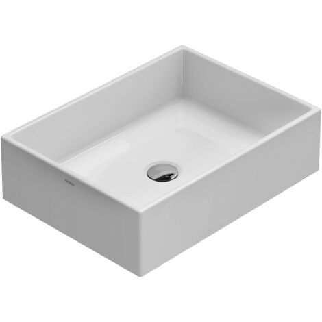 Lavabo Forty3 appoggio salvaspazio cm. 50x37 rettangolare bianco