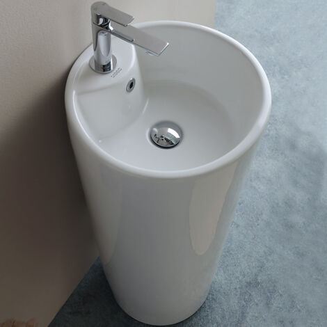 Lavabo Freestanding in ceramica Ø 40 CIRCLE con Foro Rubinetto