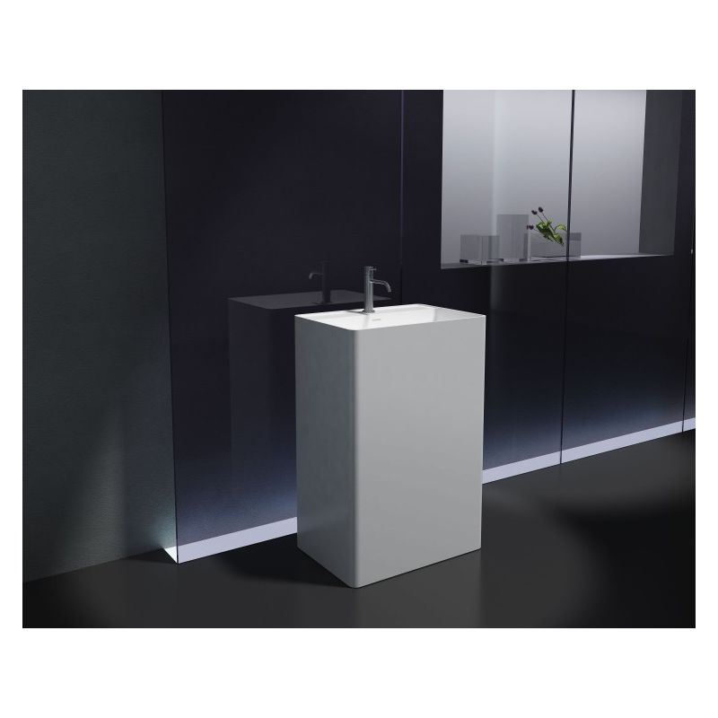 Bernstein - Lavabo freestanding PB2022- 60 x 42 x 90cm - bianco - Solid Stone