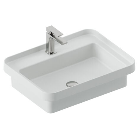 Lavabo Fuori Scala appoggio/incasso cm. 60x45 in ceramica bianco