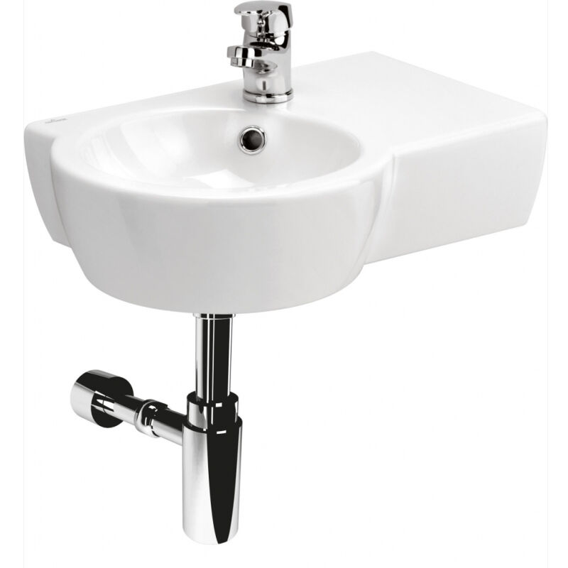Lavabo gain de place 49.5 cm avec vasque décentrée à gauche - Nano