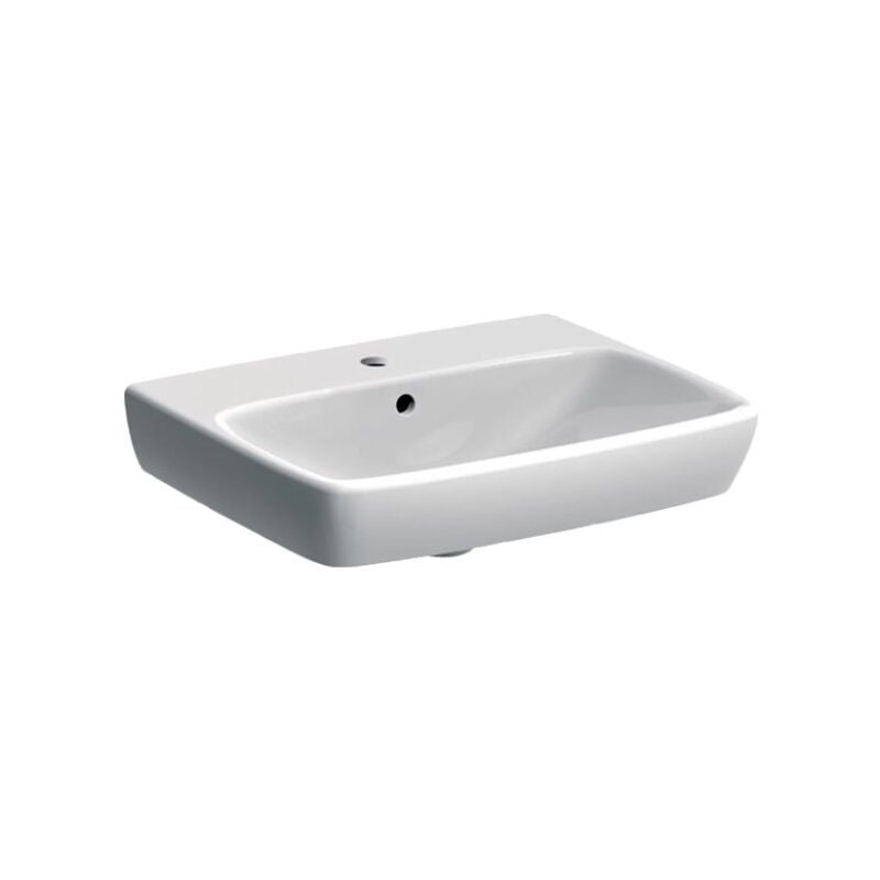 Lavabo suspendu 55 cm blanc brillant Geberit Selnova Square - Senza colonna