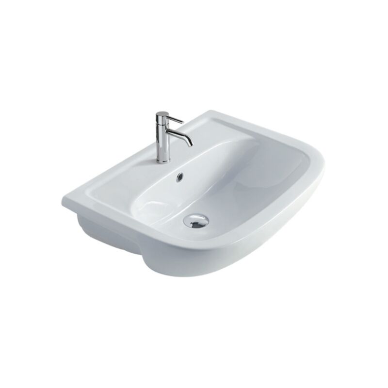 Lavabo semi-encastré 66x48 blanc - Galassia Nemi