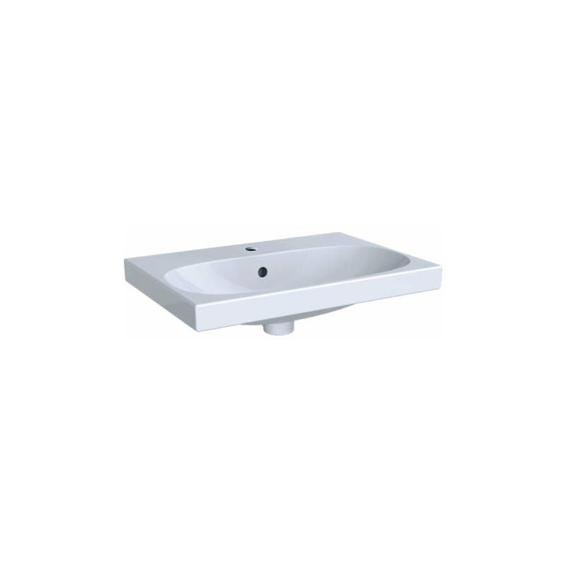 

Lavabo Acanto Compact 500631, con agujero para grifo, con rebosadero, 600x420mm, color: Blanco - 500.631.01.2 - Keramag