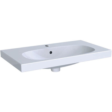 Lavabo Geberit ACANTO Compact 750x420mm avec trou pour robinetavec trop plein blanc m KeraTect