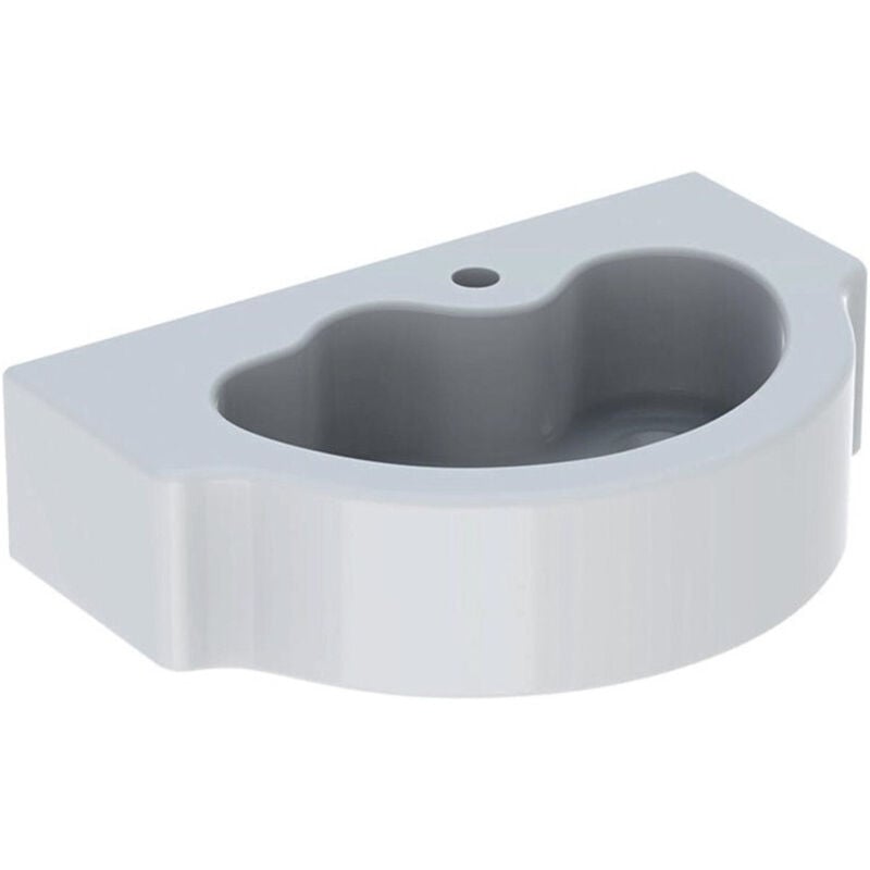Geberit - Lavabo Bambini pour enfants, 60x40cm, troude robinetterie au centre, sans trop-plein, Blanc
