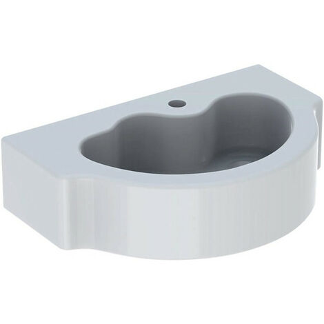 Lavabo Geberit Bambini pour enfants, 60x40cm, troude robinetterie au centre, sans trop-plein, Blanc