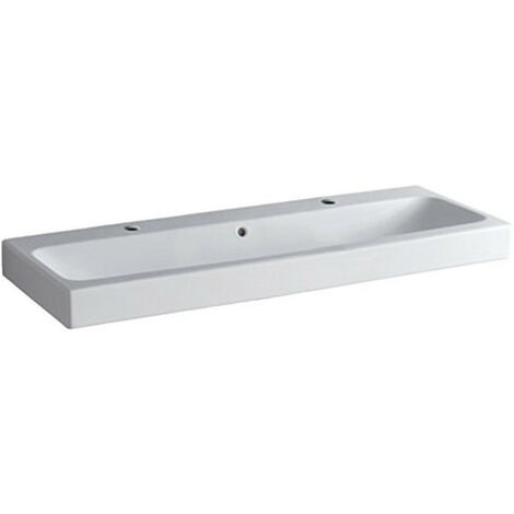 Lavabo Geberit iCon 1200x485mm avec deux Trous du robinet blanc KT