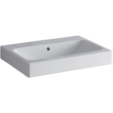 Lavabo Geberit iCon, 60x48.5cm, sans trou de robinetterie, Blanc