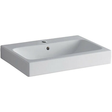 Lavabo Geberit iCon, 60x48.5cm, trou de robinetterie au centre, Blanc