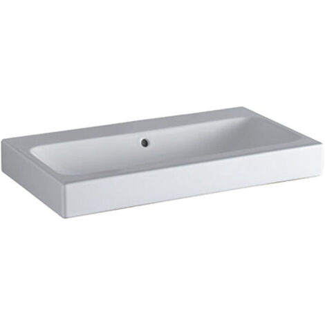 Lavabo Geberit iCon, 75x48.5cm, sans troude robinetterie, Blanc