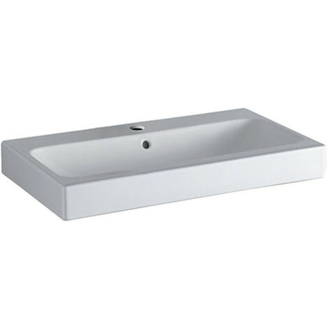 Lavabo Geberit iCon, 75x48.5cm, trou de robinetterie au centre, Blanc