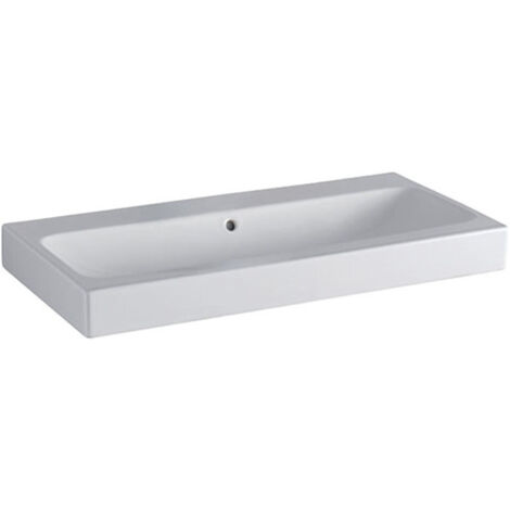Lavabo Geberit iCon, 90x48.5cm, sans troude robinetterie, Blanc
