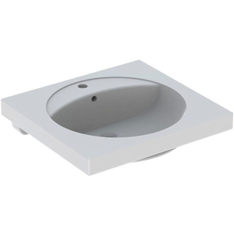 Lavabo Geberit PRECIOSA 600x550mm avec trou pour robinetavec trop plein blanc KT
