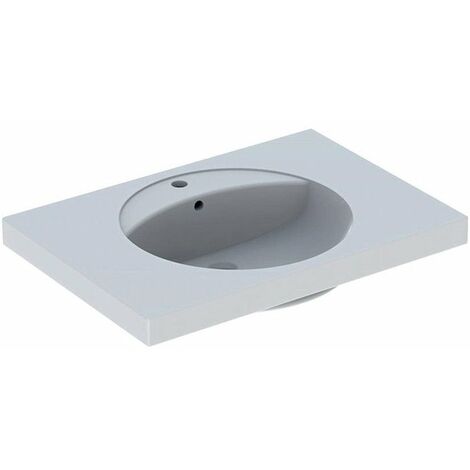 Lavabo Geberit PRECIOSA 800x550mm foro rubinetto con troppopieno bianco KT