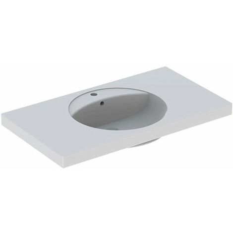 Lavabo Geberit Preciosa con mensola, 100x55cm, foro rubinetto centrale, Bianco
