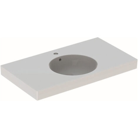Lavabo Geberit Preciosa IIavec plage de dépose, 90x50cm, troude robinetterie au centre, Blanc