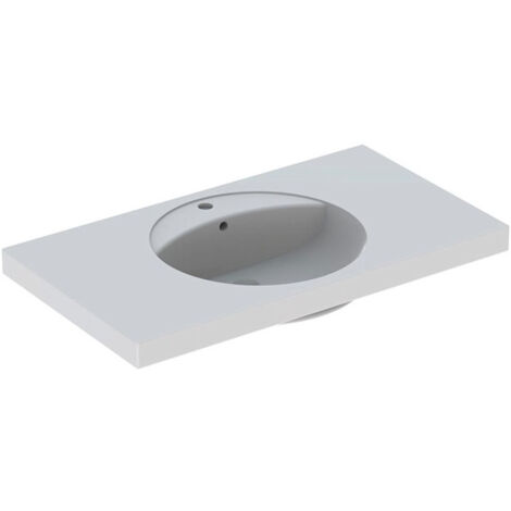 Lavabo Geberit Preciosaavec plage de dépose, 100x55cm, troude robinetterie au centre, Blanc