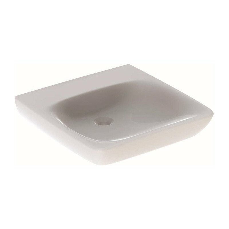 

Lavabo Geberit Renova Comfort, apto para personas con movilidad reducida, 55x55cm, sin orificio para grifería, sin rebosadero, Blanco