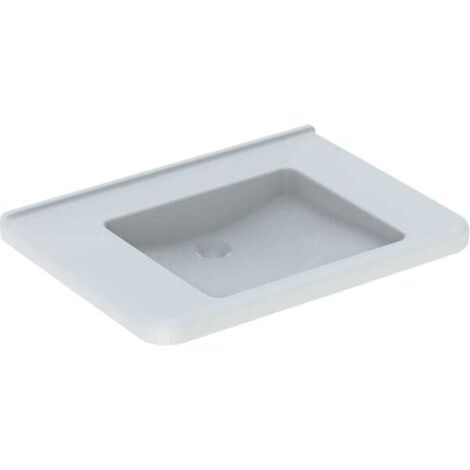 Lavabo Geberit RENOVA COMFORT SQUARE 750x550mm ufahrb sin orificio para grifería blanco
