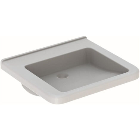 Lavabo Geberit Renova Comfort Square, adapté PMR, 60x55cm, sans troude robinetterie, sans trop-plein, Blanc