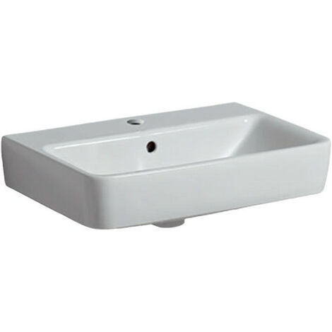 Lavabo Geberit Renova Compact, 55x37cm, trou de robinetterie au centre, Blanc