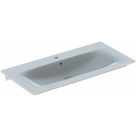 Lavabo Geberit Renova Plan, 100x48cm, foro rubinetto centrale, Bianco