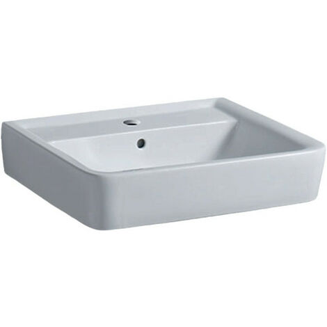 Lavabo Geberit RENOVA PLAN 600x480mm avec trou pour robinetavec trop plein blanc KT