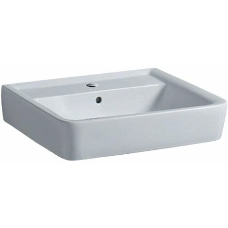 Lavabo Geberit RENOVA PLAN 600x480mm con orificio para grifería con rebosadero blanco KT