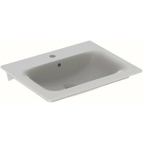 Lavabo Geberit Renova Plan, 60x48cm, foro rubinetto centrale, Bianco