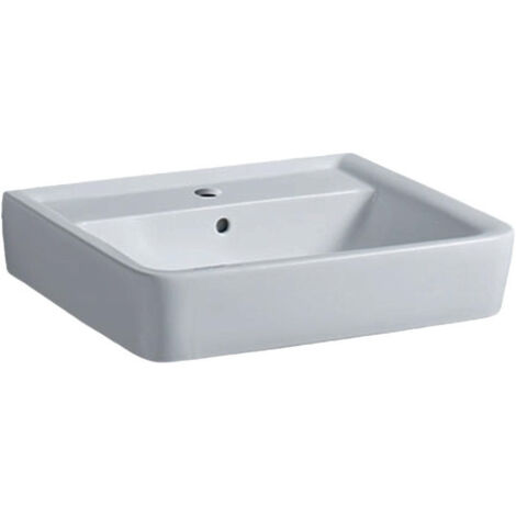 Lavabo Geberit Renova Plan, 60x48cm, trou de robinetterie au centre, Blanc