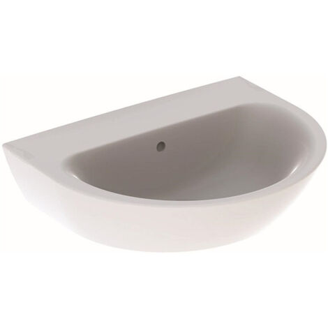 Lavabo Geberit RENOVA sans trou de robinetterieavec trop plein 600x480mm blanc