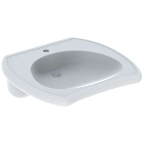 Lavabo Geberit VITALIS 650x600mm accesible con orificio para grifería sin rebosadero we