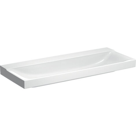 Lavabo Geberit Xeno², 120x48cm, sin orificio para grifería, sin rebosadero, Blanco, KeraTect