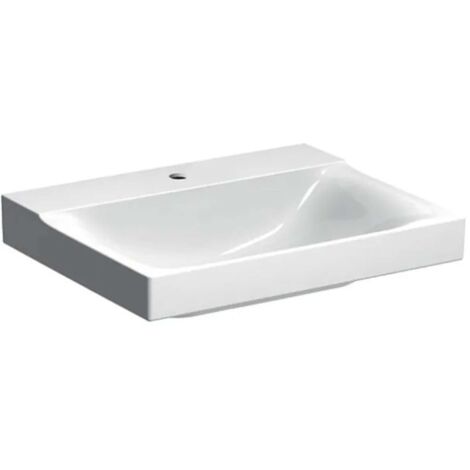 Lavabo Geberit Xeno², 60x48 cm, foro rubinetto centrale, senza troppopieno, bianco, KeraTect